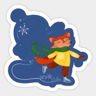 Fox and Snow Sticker